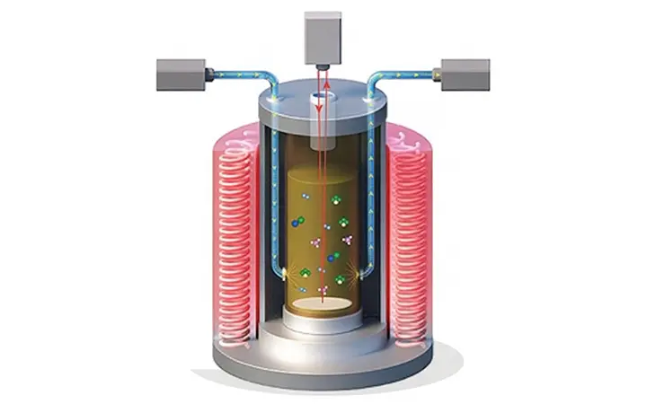 Diagram showing diagnostics of AlGaN growth and kinetics on novel substrates