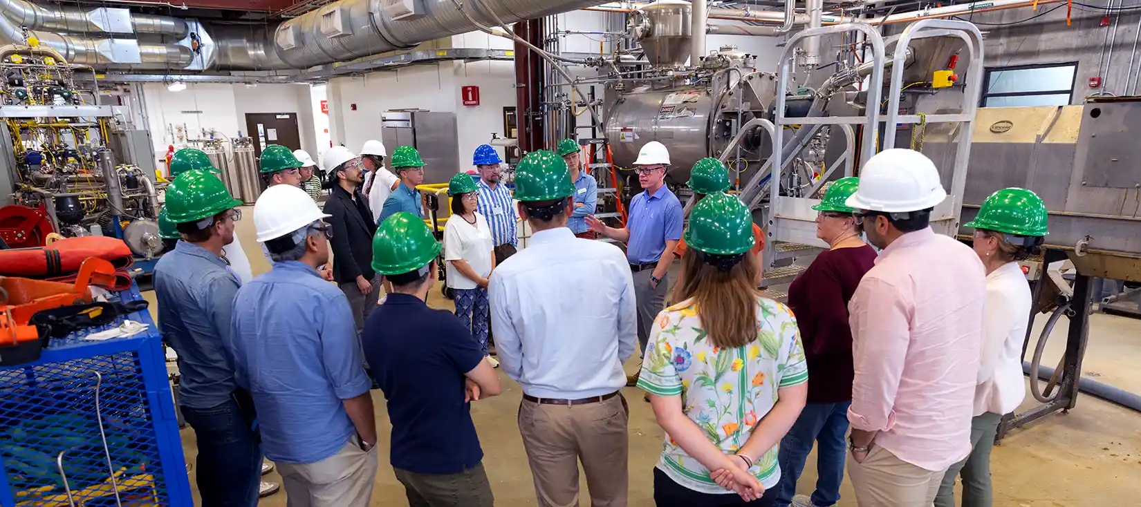 A group tours the Biorefinery Research Facility.