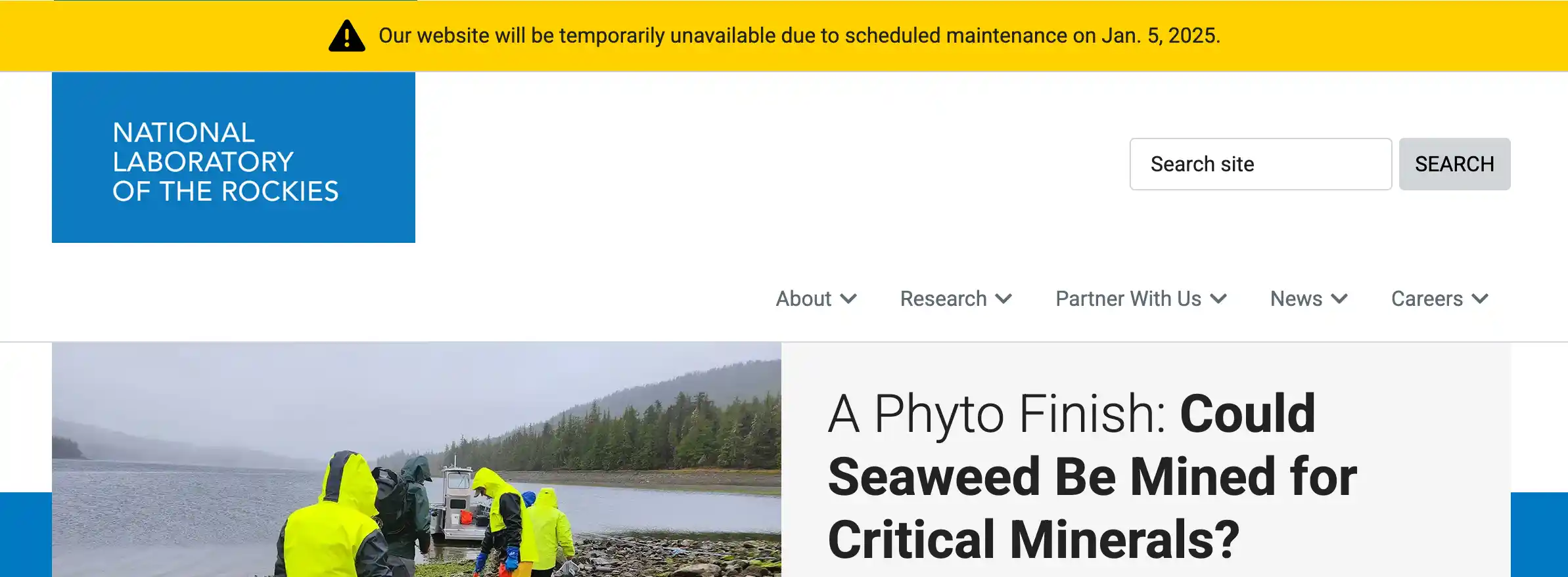 Screenshot of a banner at the top of an nrel.gov web page.