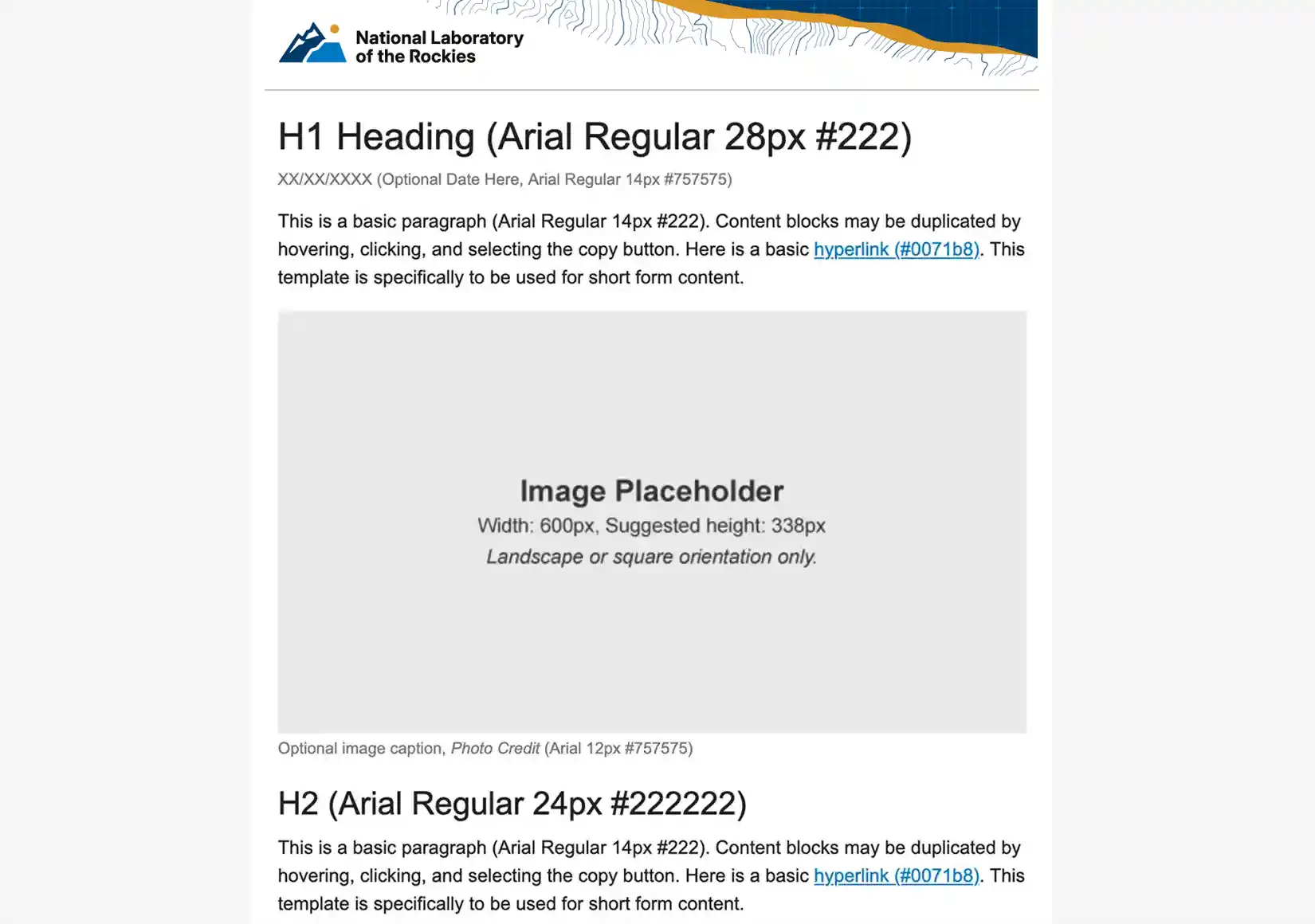Email template