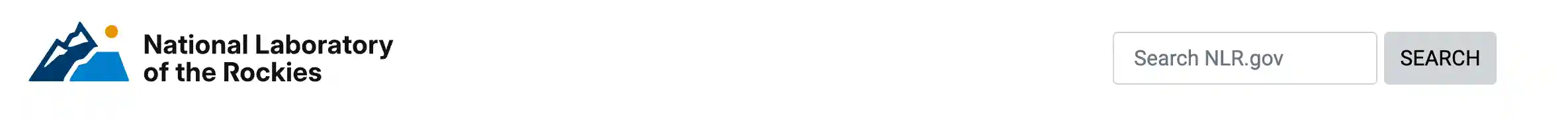 Screenshot of the NREL header with the search bar