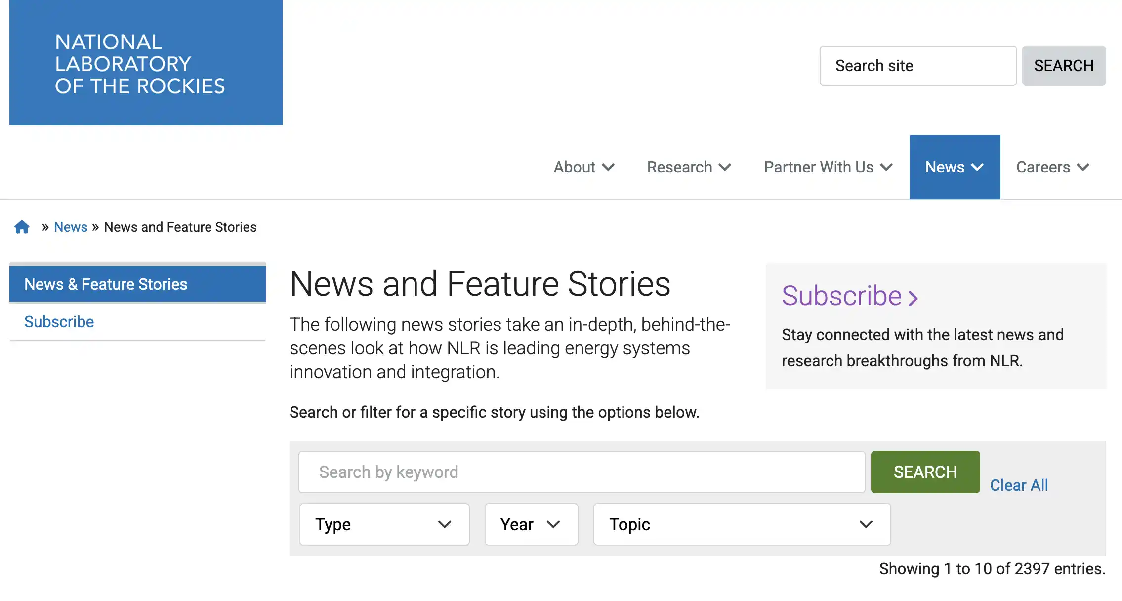 Screenshot of a scoped search