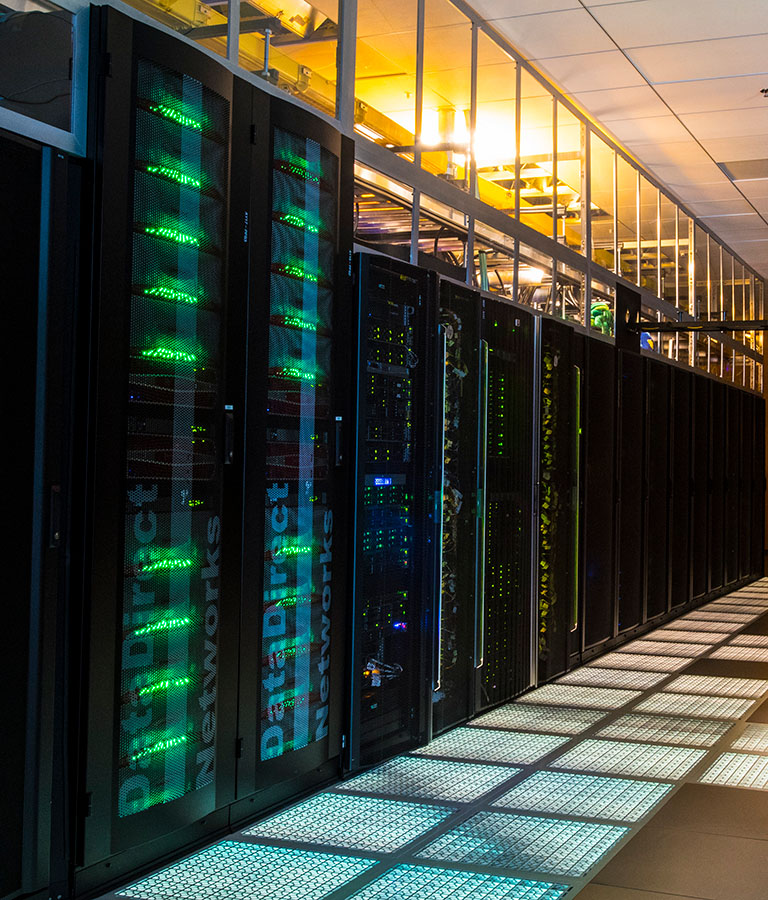 Several computer server stacks