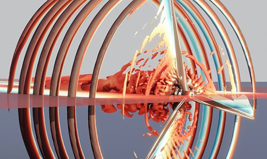 Illustration of a wind turbine simulation