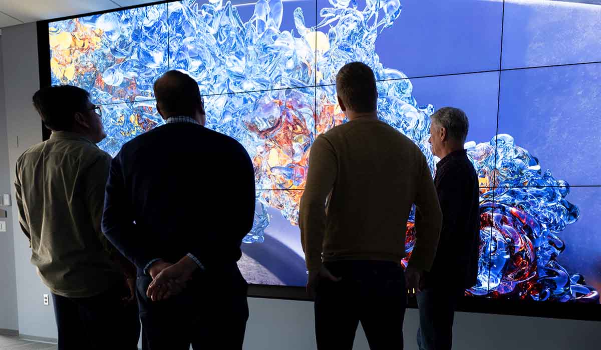Lightning striking a field in a storm