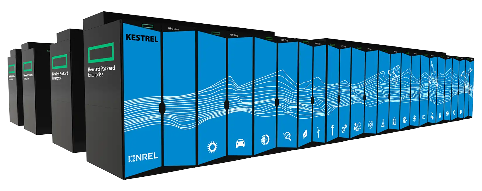 Illustration of Kestrel super computer towers