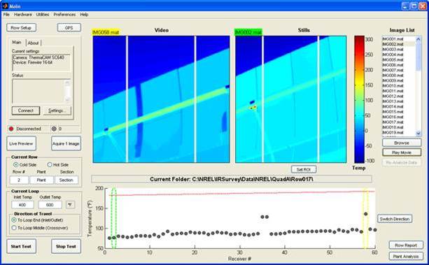 Screenshot of software data.