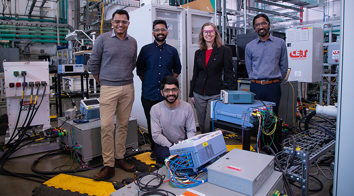Group of researchers inside computer laboratory