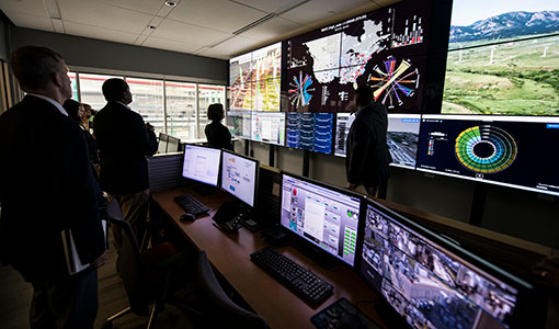 A utility control room