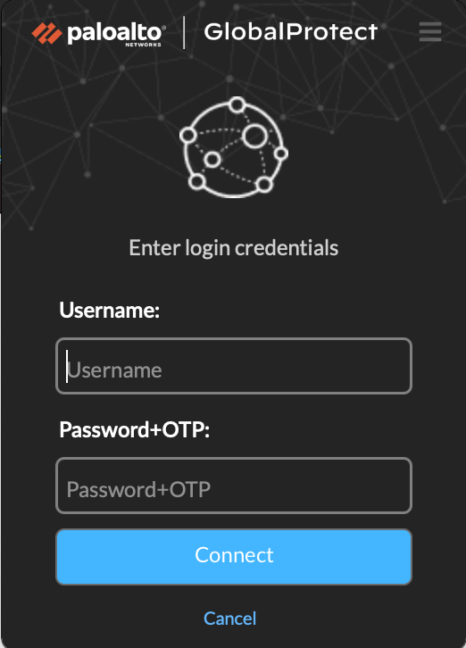 GlobalProtect login screen.