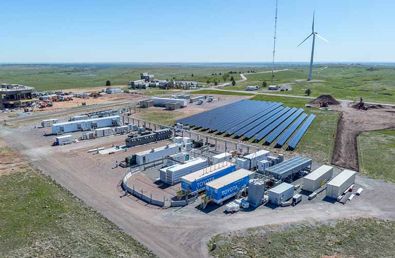 Aerial view of the Flatirons Campus