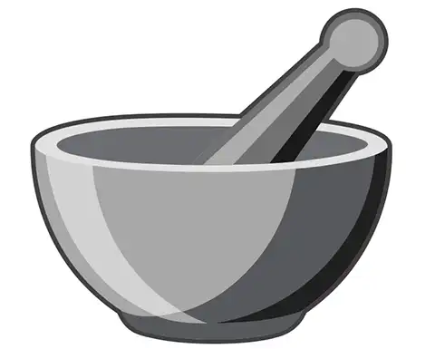 A mortar and pestle.