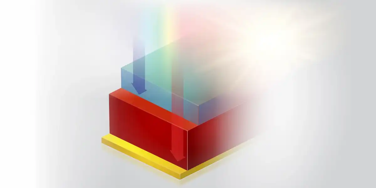 Bright sunlight diffusing three layers of solar materials.