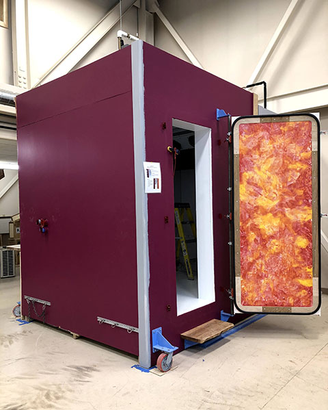 Photo of a large cold chamber in a laboratory