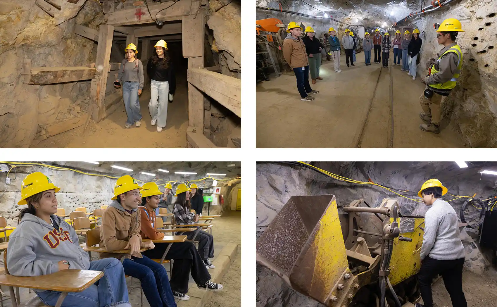 20260817-unearthing-the-future-inside-nlr-summer-educational-programs-10652-106516-106521-106519 Four images of students exploring a mine shaft.