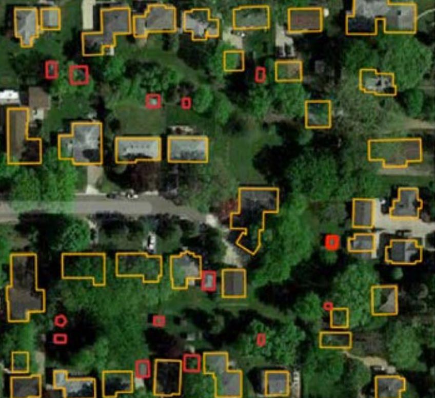 Example of GIS buildings data for Hutchinson, Minnesota