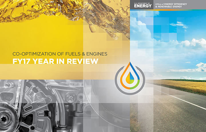 Photo of the cover of the Co-Optimization of Fuels and Engines FY17 Year in Review report