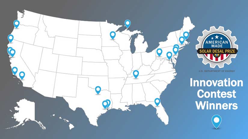 A map of the United States with pinpoints at various cities across the country.