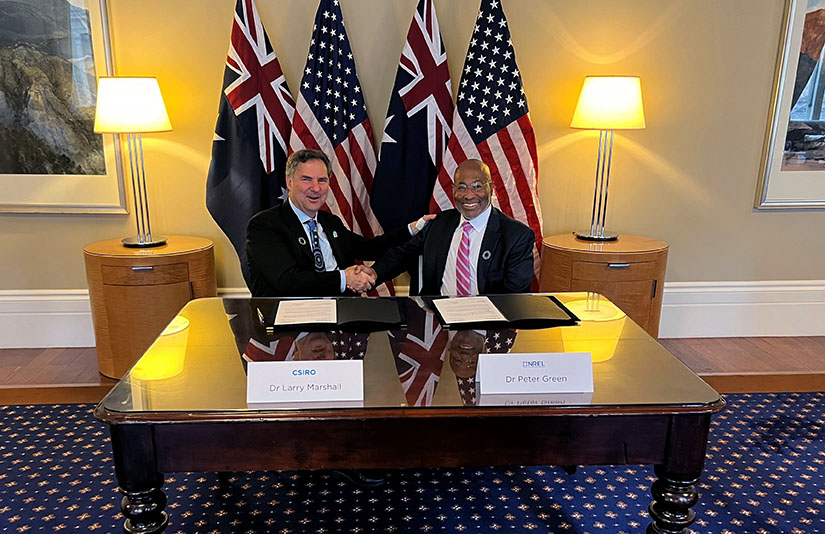 Photo of two men shaking hands