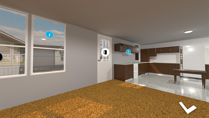 Screenshot of the interior of a manufactured home.