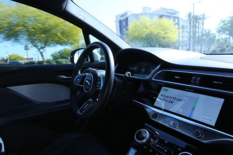 The inside of a self-driving Waymo