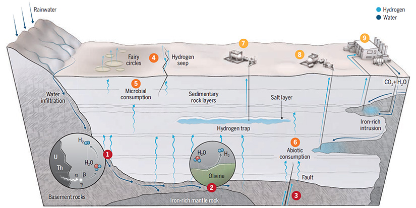 An infographic showing Earth's hydrogen factories.