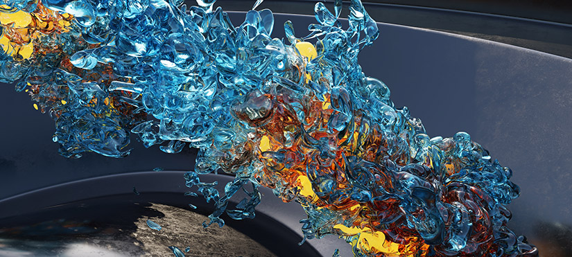 A 3D rendering of fuel injection.