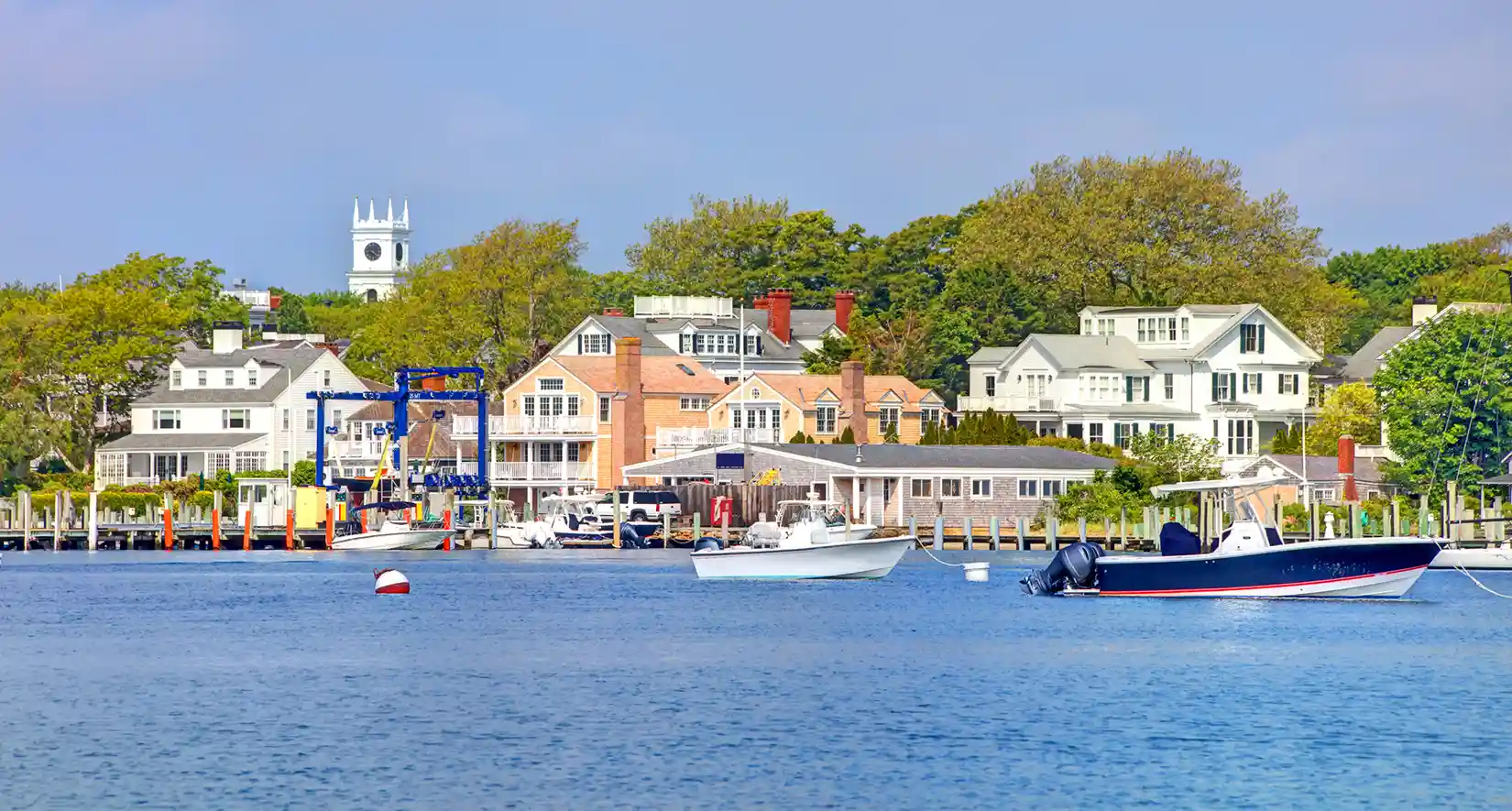 Boats in the water in Edgartown on Martha's Vineyard.