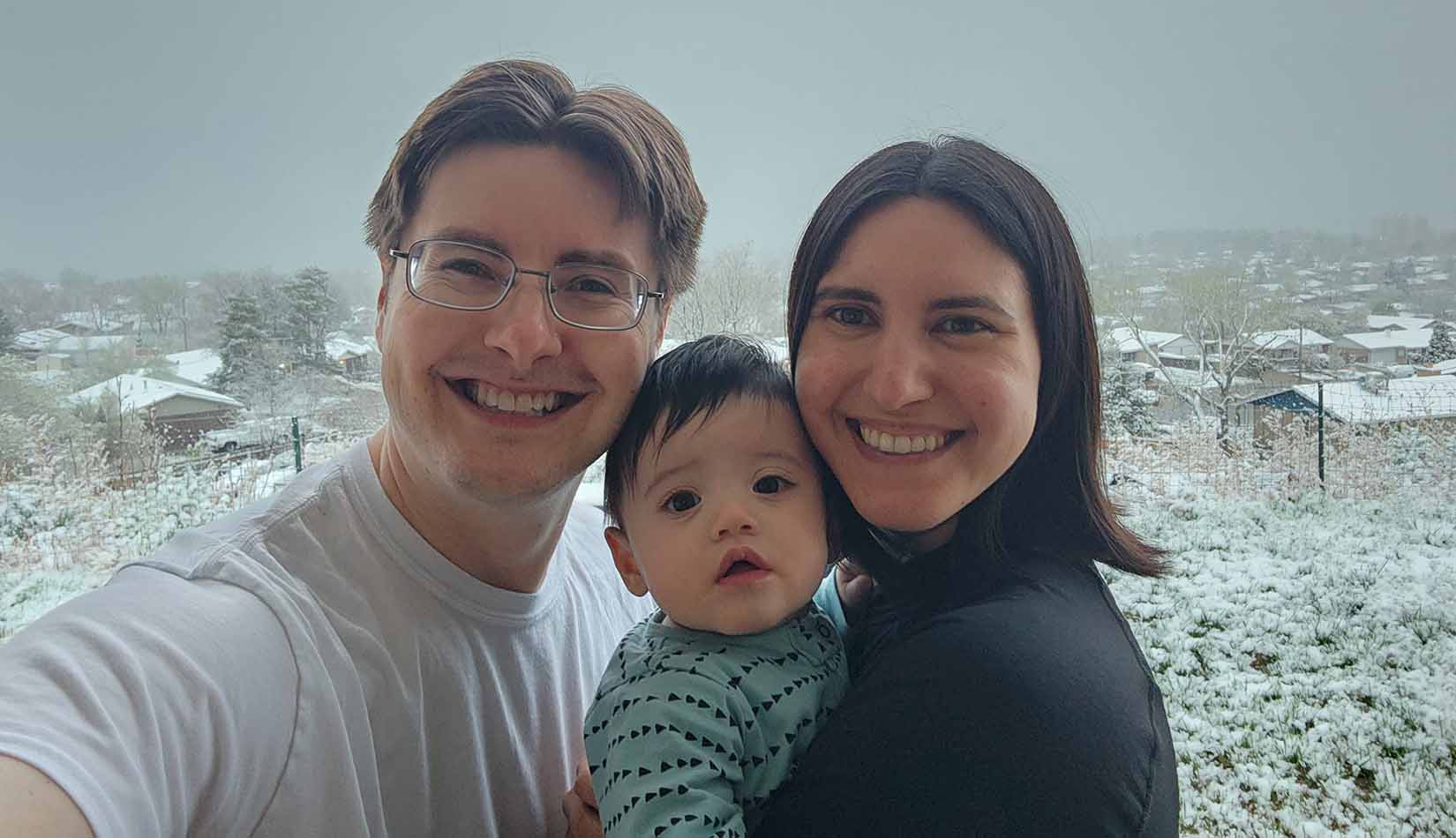 Herrera Family enjoying April snow showers