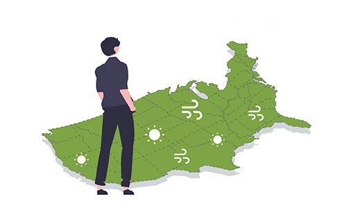 Continue reading about An illustration of a person standing in front of map of the United States.