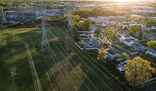 Continue reading about Power lines next to a residential neighborhood.