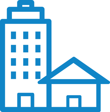 Icon of two buildings.