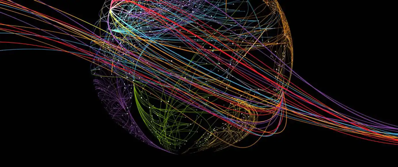 A dynamic interconnected globe.