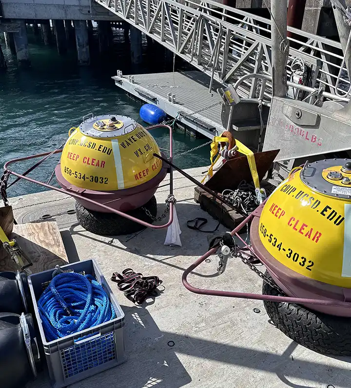Marine energy devices on a pier