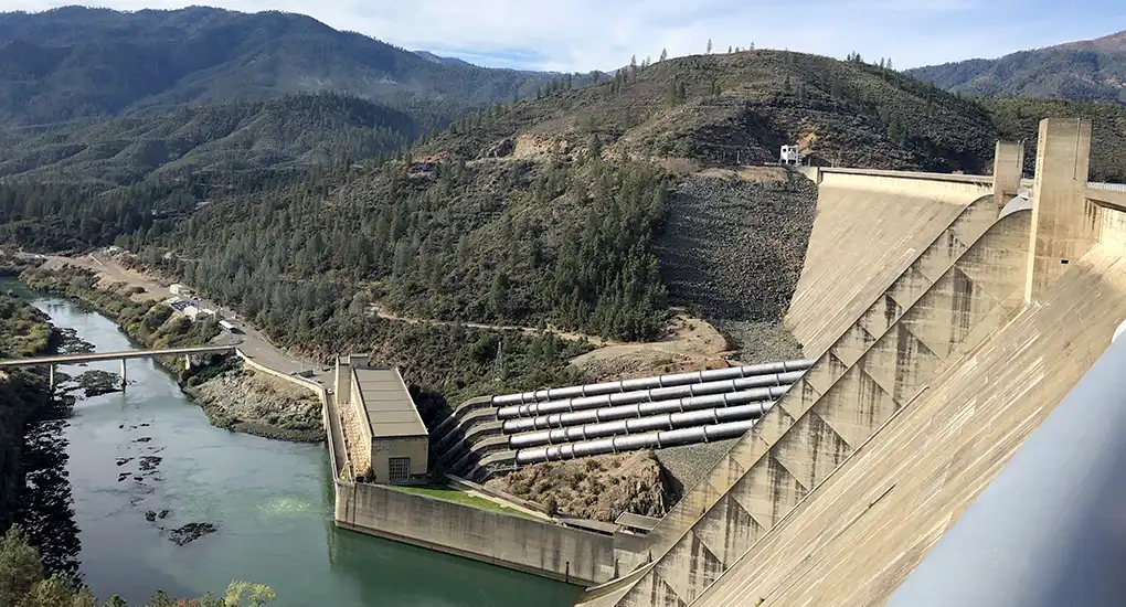 A hydroelectric power plant.