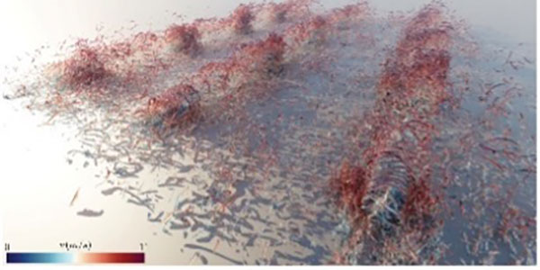 3D rendering of wind areas