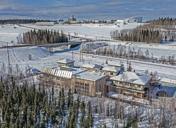 Aerial view of the Cold Climate Housing Research Center