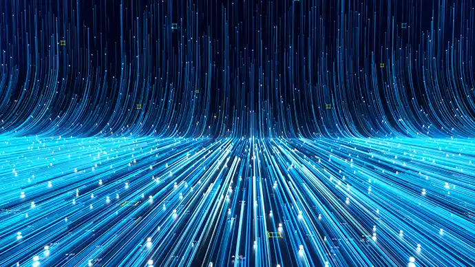 Abstract flowing data ramp