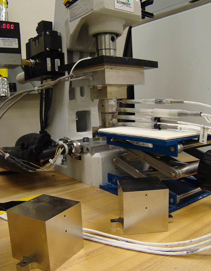 A photo of the Thermal Interface Materials Test Stand